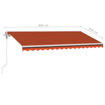 Automatische Markise mit LED & Windsensor 400x350 Orange/Braun