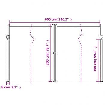 Seitenmarkise Ausziehbar Anthrazit 200x600 cm