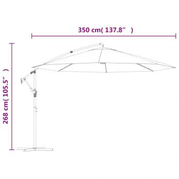 Ampelschirm mit Aluminium-Mast 350 cm Terrakotta-Farbton