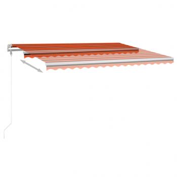 Markise Manuell Einziehbar mit LED 400x350 cm Orange Braun