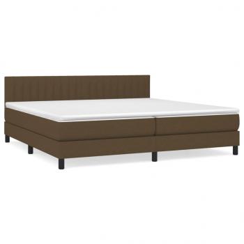 Boxspringbett mit Matratze Dunkelbraun 200x200 cm Stoff