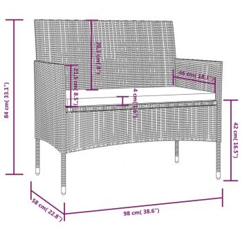 8-tlg. Garten-Lounge-Set mit Auflagen Poly Rattan Schwarz