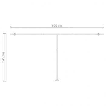 Standmarkise Manuell Einziehbar 600x300 cm Gelb/Weiß