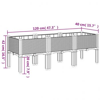 Pflanzkasten mit Beinen Schwarz 120x40x42 cm PP