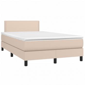 ARDEBO.de - Boxspringbett mit Matratze & LED Cappuccino-Braun 120x190 cm