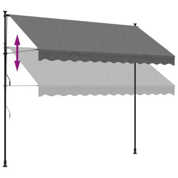 Markise Einziehbar Anthrazit 300x150 cm Stoff und Stahl