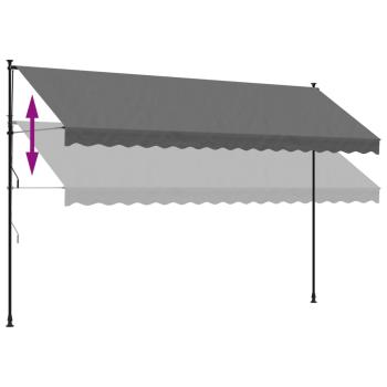 Markise Einziehbar Anthrazit 400x150 cm Stoff und Stahl