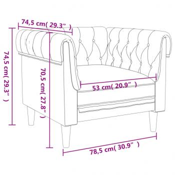 Chesterfield-Sessel Dunkelbraun Stoff