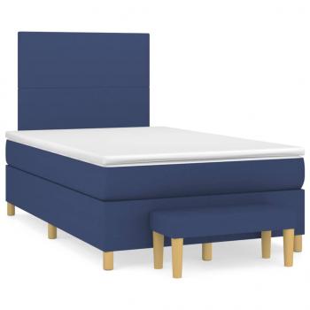 ARDEBO.de - Boxspringbett mit Matratze Blau 120x190 cm Stoff