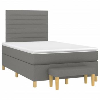 Boxspringbett mit Matratze Dunkelgrau 120x190 cm Stoff