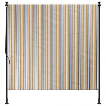 Außenrollo Gelb und Weiß 150x270 cm Stoff und Stahl