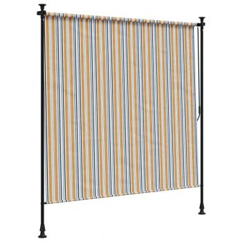 Außenrollo Gelb und Weiß 150x270 cm Stoff und Stahl