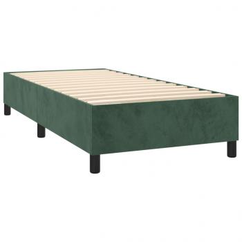 Boxspringbett mit Matratze & LED Dunkelgrün 90x190 cm Samt