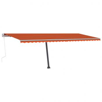 Markise Manuell Einziehbar mit LED 600x350 cm Orange Braun