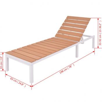 5-tlg. Garten-Lounge-Set mit Auflagen Aluminium und WPC