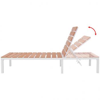 5-tlg. Garten-Lounge-Set mit Auflagen Aluminium und WPC