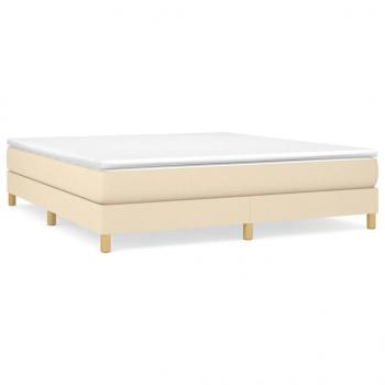 Boxspringbett mit Matratze Creme 180x200 cm Stoff