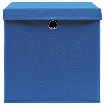 Aufbewahrungsboxen mit Deckeln 4 Stk. 28x28x28 cm Blau