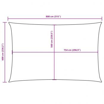 Sonnensegel Oxford-Gewebe Rechteckig 6x8 m Anthrazit