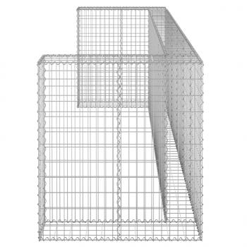 Gabionenwand für Mülltonnen Verzinkter Stahl 325x100x110 cm