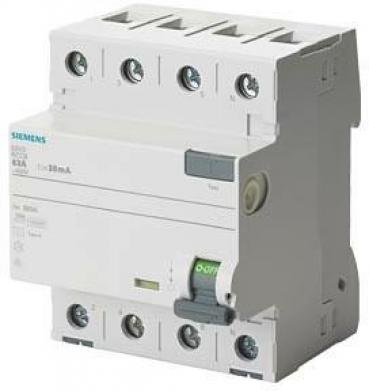 ARDEBO.de Siemens 5SV37466 FI-Schutzschalter, 4-polig, Typ A, 63A, 500mA, 400V