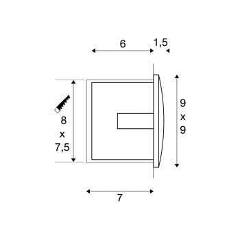 SLV DOWNUNDER OUT S Wandeinbauleuchte, LED, 3000K, anthrazit (233605)