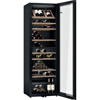 Bosch KWK36ABGA Weinkühlschrank mit Glastür, 199 Flaschen, 60cm breit, zwei Temperaturzonen, LED-Beleuchtung, schwarz