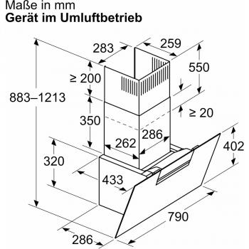 Neff D85IFN1S0 N50 EEK: A+ Kopffreihaube, 80 cm breit, Ab-/ Umluft, LED, Touch Control, schwarz