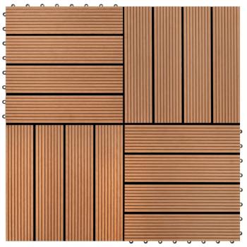 ARDEBO.de - 22 Stk. Terrassenfliesen 30 x 30 cm 2 qm WPC Braun