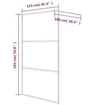 Duschwand für Begehbare Dusche Schwarz 115x195 cm Halbmatt ESG