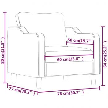 Sessel Hellgrau 60 cm Stoff