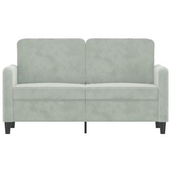 2-Sitzer-Sofa Hellgrau 120 cm Samt