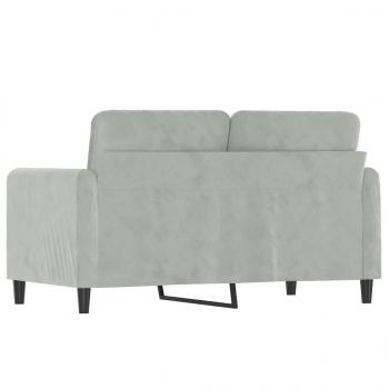 2-Sitzer-Sofa Hellgrau 120 cm Samt