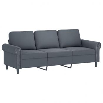 3-Sitzer-Sofa Dunkelgrau 180 cm Samt