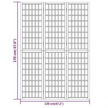 3-tlg. Paravent Japanischer Stil Faltbar 120x170 cm