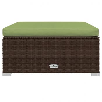 11-tlg. Garten-Lounge-Set mit Kissen Poly Rattan Braun