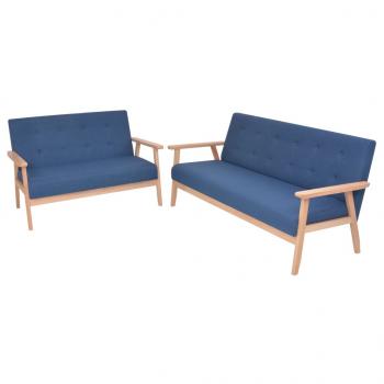 ARDEBO.de - Sofagarnitur 2-tlg. Stoff Blau