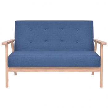 Sofagarnitur 2-tlg. Stoff Blau