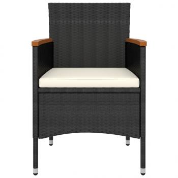 5-tlg. Garten-Lounge-Set Poly Rattan Schwarz