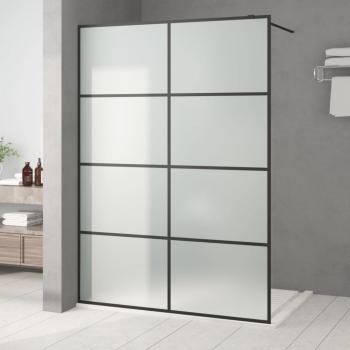 ARDEBO.de - Duschwand für Begehbare Dusche Schwarz 140x195 cm Matt ESG-Glas