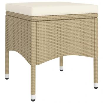 5-tlg. Garten-Essgruppe Poly Rattan Beige