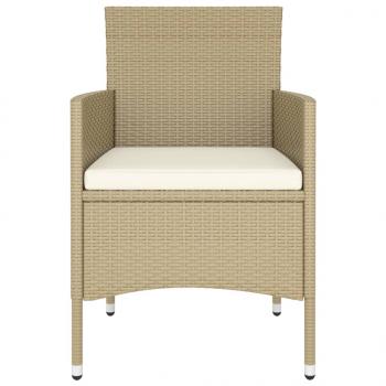 5-tlg. Garten-Bistro-Set Poly Rattan und Hartglas Beige