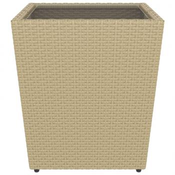 5-tlg. Garten-Bistro-Set Poly Rattan und Hartglas Beige