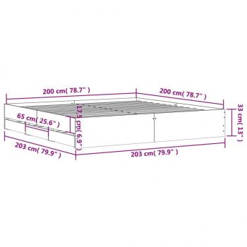 Bettgestell mit Schubladen Schwarz 200x200 cm Holzwerkstoff