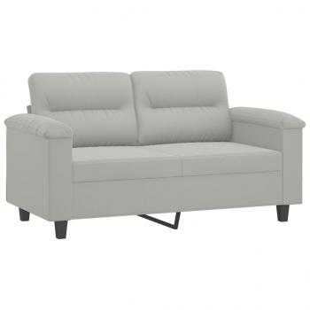 2-Sitzer-Sofa Hellgrau 120 cm Mikrofasergewebe