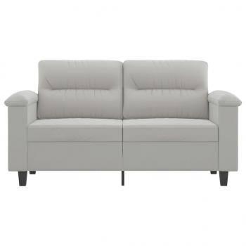 2-Sitzer-Sofa Hellgrau 120 cm Mikrofasergewebe