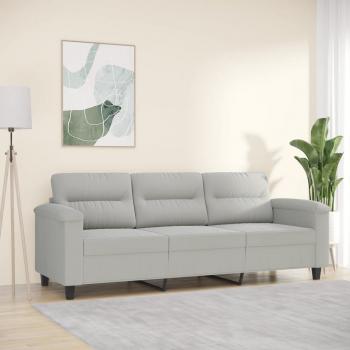 ARDEBO.de - 3-Sitzer-Sofa Hellgrau 180 cm Mikrofasergewebe