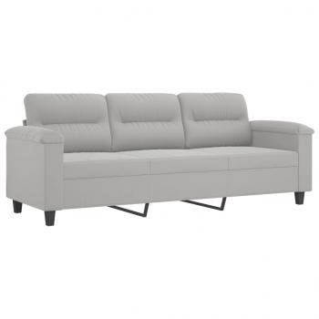 3-Sitzer-Sofa Hellgrau 180 cm Mikrofasergewebe