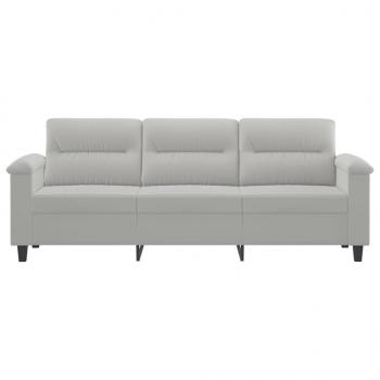 3-Sitzer-Sofa Hellgrau 180 cm Mikrofasergewebe