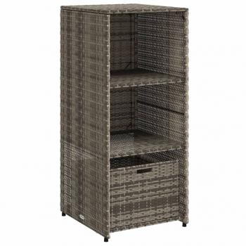 Gartenschrank Grau 50x55x115 cm Poly Rattan